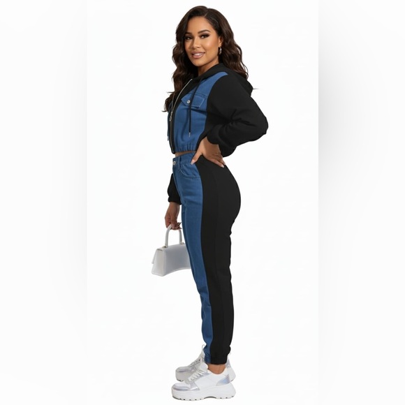 Hoodie Sweatshirts Casual Sweaters Two-toned Design Full Zip Womenswear Spandex - Picture 11 of 16